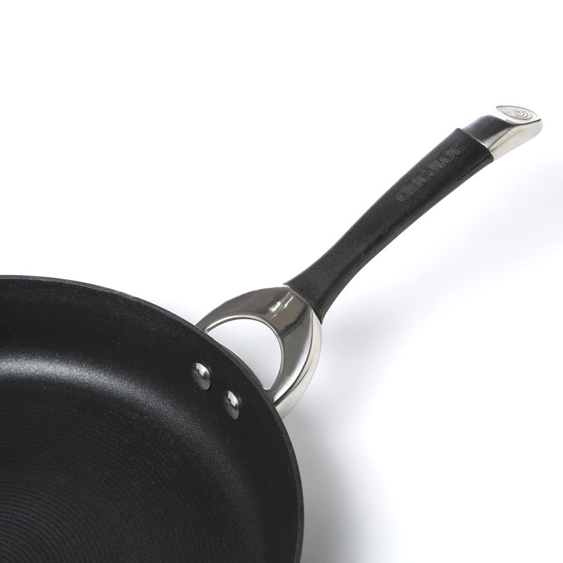 Circulon Symmetry Hard Anodized Nonstick Induction Frying Pans /  Skillet Set, 10 Inch and 12 Inch, Black