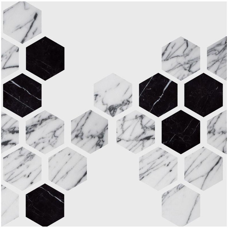 Rouleau hexagonal, Gris / Noir, L 144 po x l 96 po