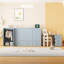 Grand lit gris avec option, grand espace et tiroir intégré pour garde-robe / bureau