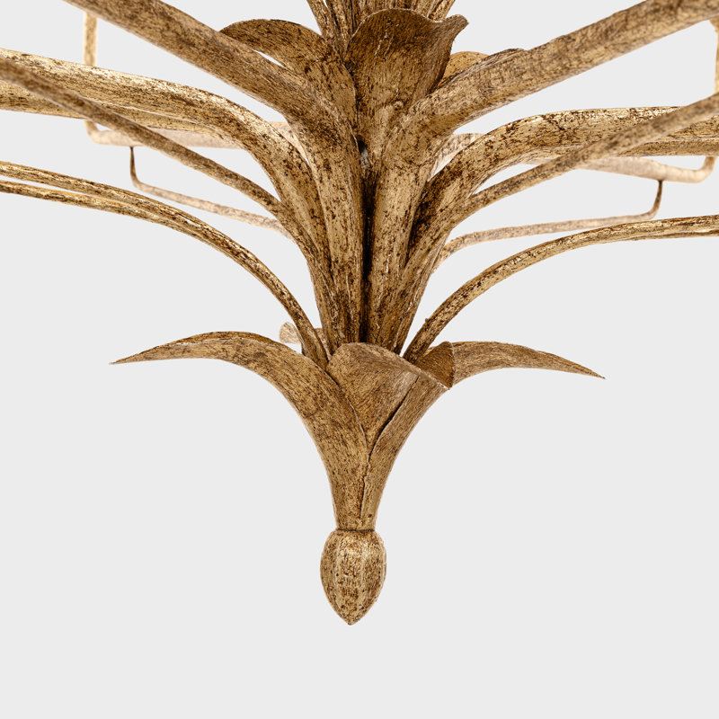 Amalfi 50" Three-Tiered Chandelier in Milano Gold with Linen Shades