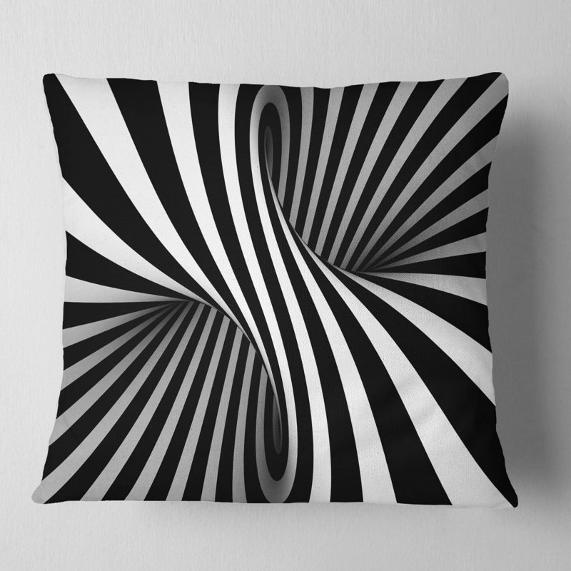  Coussin abstrait en spirale, 18 po x 18 po, Coussin décoratif