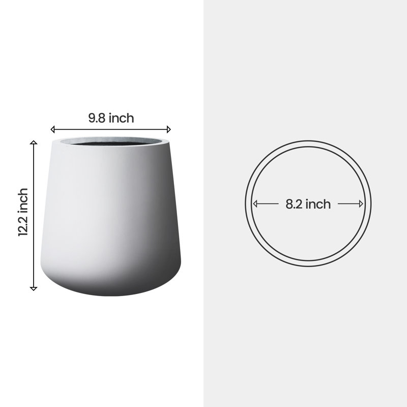 Pot à fleurs en béton Laihla, Gris clair, H 12,2 po x l 11,8 po x P 11,8 po