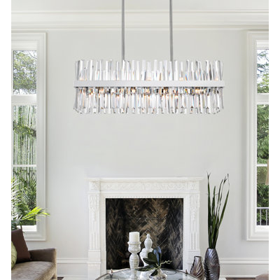 Lustre linéaire en métal Athol avec détails en cristal
