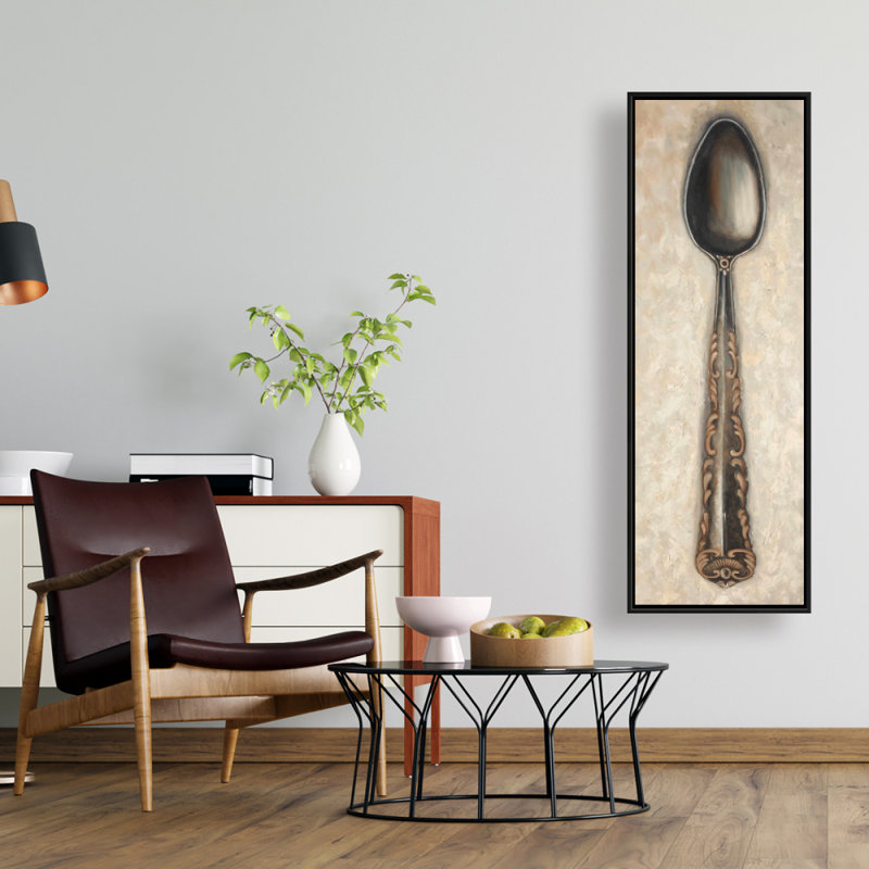 Toile cuillère rétro | Cadre d'objet brun | Décoration intérieure