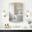 Armoire à pharmacie avec rangement, armoire de salle de bain à fixation en surface ou encastrée avec tablettes réglables, sans assemblage-1067800721