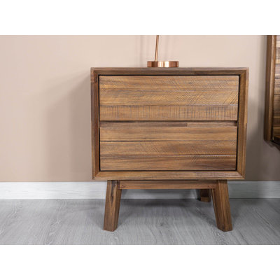 Seatonville 2-Drawer Acacia Nightstand