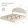 Bed Frame, Boucle Upholstered Platform Bed Frame, Soft Bed Frame with Round Headboard, No Box Spring Required, Easy Assembly