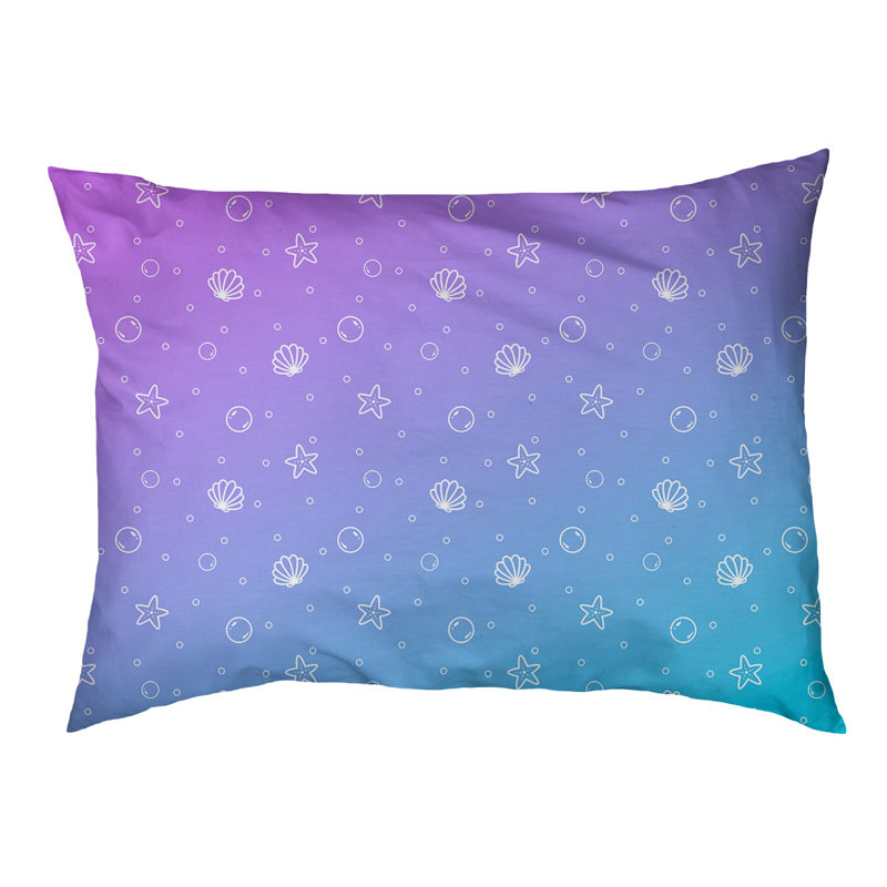 Coussin pour chien intérieur / extérieur Byrge Seashell, Grand (l 52 po x P 42 po x H 17 po), Mauve / bleu