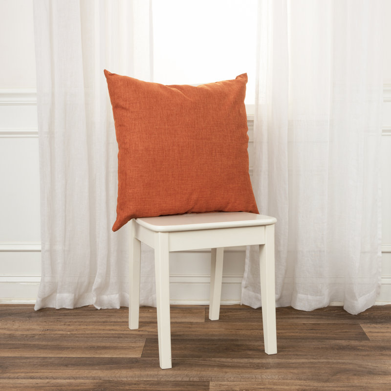 Burnt Orange 22"x22" Poly Filled Square Throw Pillow