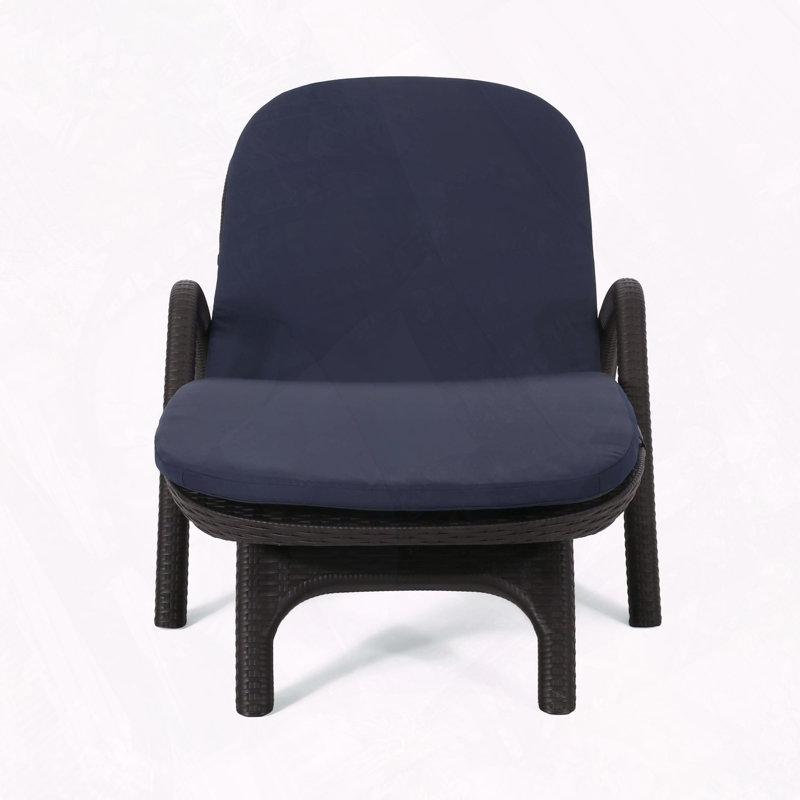 Chaise Lounge Cushioned Sturdy Stable Safe Structure, Navy