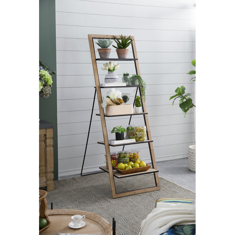 Étagère en bois rustique 24,8 x 26,4 x 72,4 po