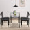 Ensemble de salle à manger à 4 pieds pour 4 personnes Izen, ensemble de table de salle à manger 5 pièces avec plateau en verre trempé, ensemble de table de cuisine à structure en métal avec 4 chaises, ensemble de salle à manger moderne en verre pour petit appartement, cuisine, salle à manger, coin repas