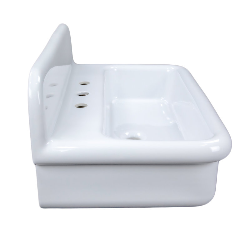 Nantucket Sinks 27.75'' Fireclay Specialty Bathroom Sink with Overflow, White