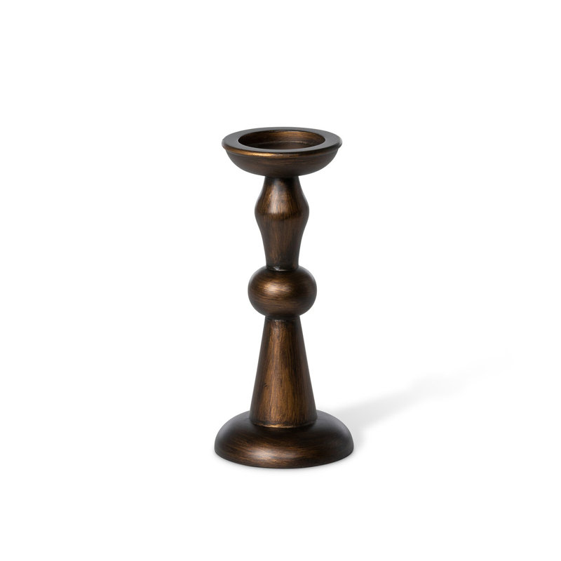 Park Hill Collection Manor Hearth Wood Candle Holder, Small