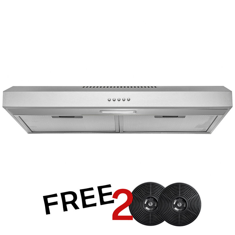 24" Stainless Steel Convertible Under Cabinet Range Hood with Charcoal Filters