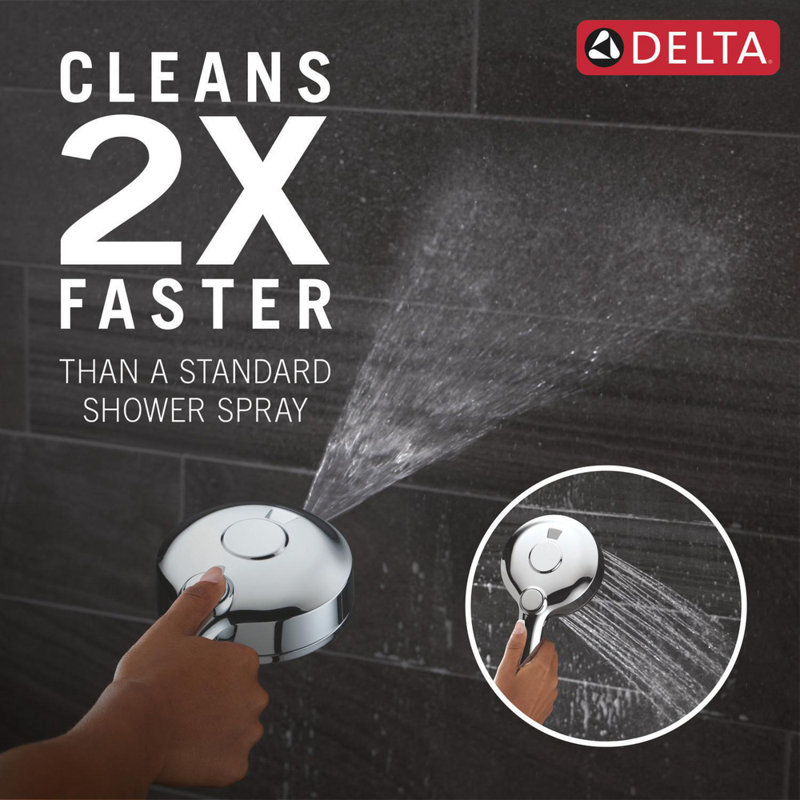Chrome Dual Shower Head with Handheld and Rain Settings