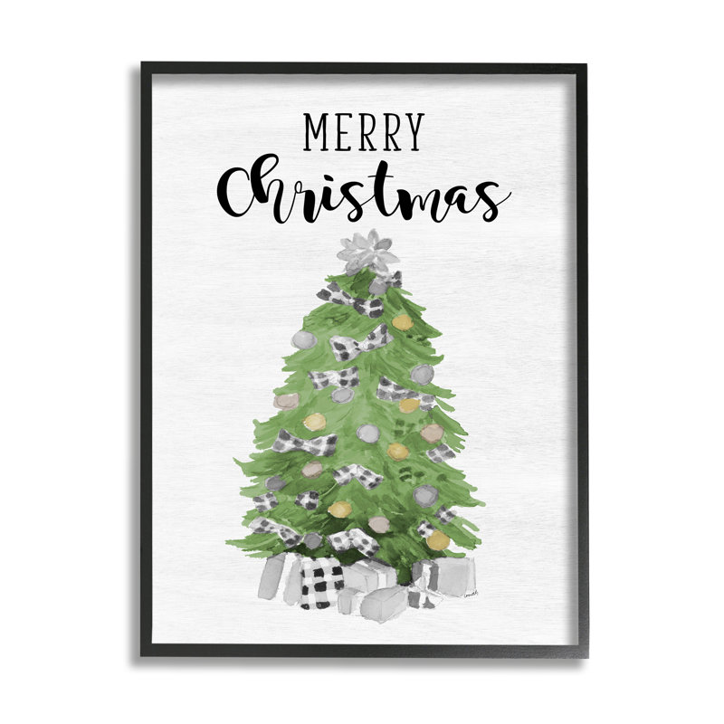 «Charmant doux sapin vert Merry Christmas Text» par Lanie Loreth - reproduction d'art textuel, H 30 po x l 24 po x 1,5 po