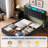 Full Size Lift Up Storage Bed with LED Lights, Upholstered Velvet Bed Frame with Storage Headboard & Charging Station, Metal Platform Bed, No Box Spring Needed, Solid Wooden Slats, Black-1519049052-1519049053