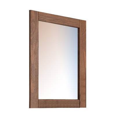 Miroir de commode Stav, cadre rectangulaire, bois de pin brésilien acajou