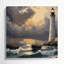 Art sur toile gris, "Phares de transport avec bateaux"-1665616752