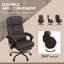 Fauteuil de bureau à haut dossier avec massage par vibration à 6 points, fauteuil de bureau réglable en hauteur, fauteuil de bureau inclinable avec repose-pieds rétractable et télécommande, brun