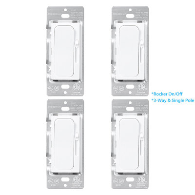 Dimmer Switch for LED Bulbs, 3-Way & Single Pole, 200W LED and CFL Compatible, 600W Incandescent, Rocker Switch & Slide Dimmer