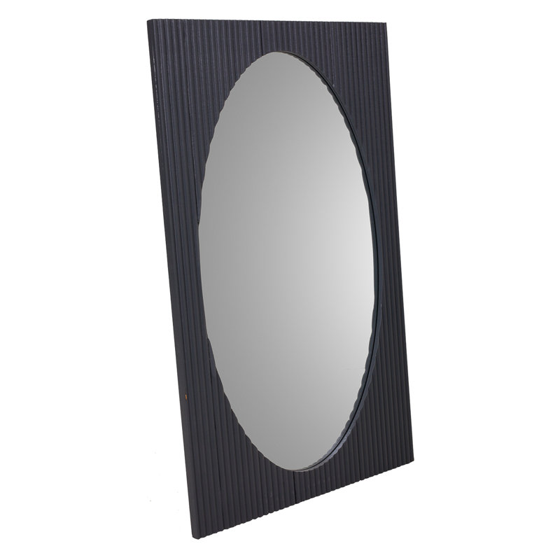 Aldgate Wood Flat Floor Mirror, Black Matt