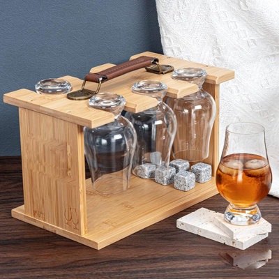 Bamboo Whiskey Wine Glass Stand