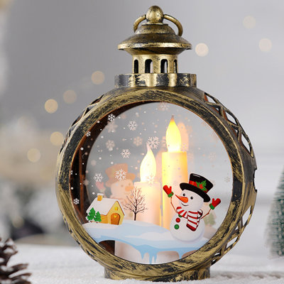 Bougie rétro vintage à DEL 1 pièce, ornement de bureau de décoration de Noël, décoration suspendue pour arbre de Noël, cadeau créatif des Fêtes, modèle bonhomme de neige