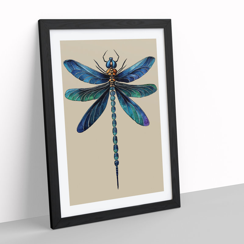 View of a Dragonfly - Framed Print, Black Framed, 46cm H x 34cm W x 2cm D