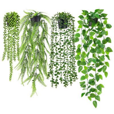 Fake Plants Hanging Artificial Ivy Vine 4 Pcs