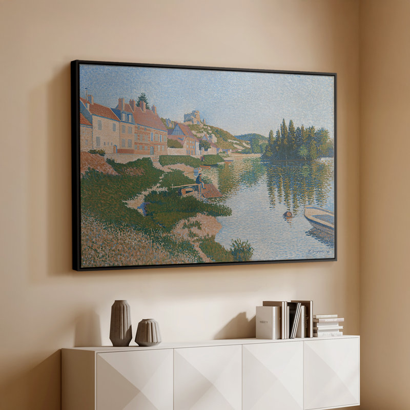 Les Andelys, Côte d'Aval, 1886 - Paul Signac, toile tendue avec châssis, 26 x 40, Noyer