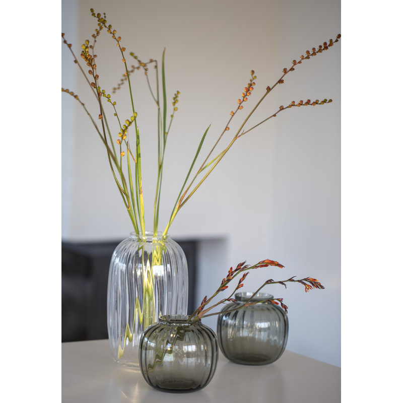 Primula Handmade Glass Table Vase, Clear, 10" H x 6.1" W x 6.1" D
