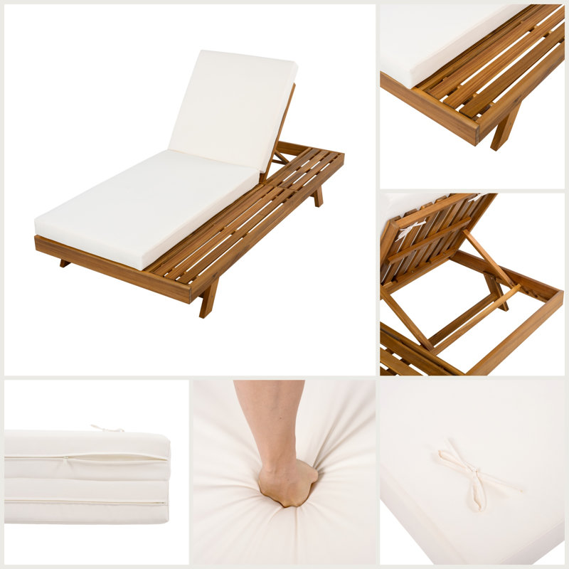 79" Long Reclining Single Chaise, Cream