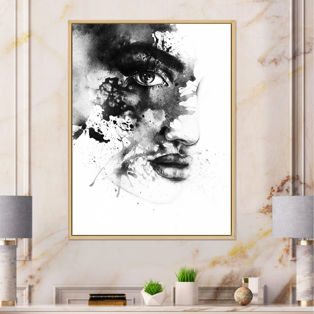 Black Elegant Fashion Woman Portrait - Glam Canvas Wall Art Wrought Studio™ 