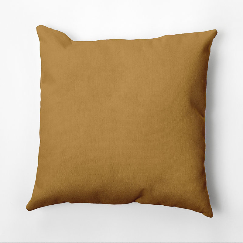 Housse de coussin Ajibola, Ambre doré, 16 po x 16 po, Polyester/ bourre en polyester