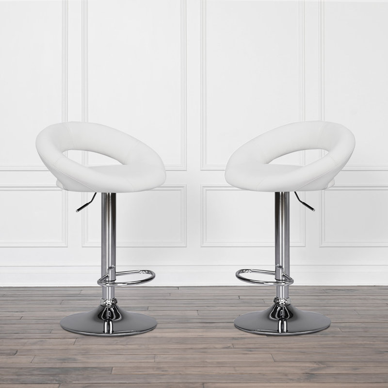 Tabouret pivotant à hauteur réglable, Blanc