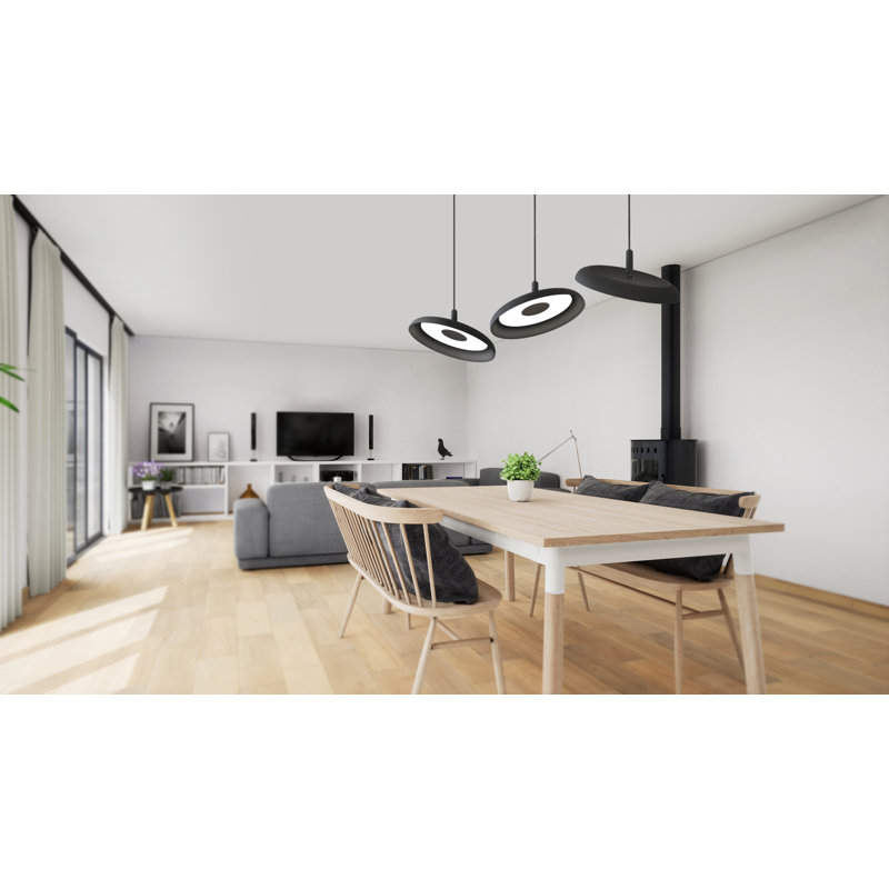 Nivél 1 - Light Single Dome Pendant, Black, Black, 120" H x 15" W x 15" D
