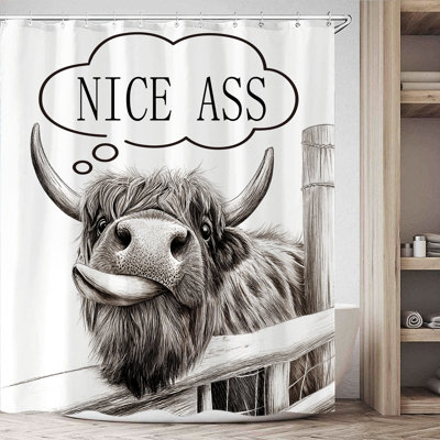 Funny Shower Curtain With Hooks