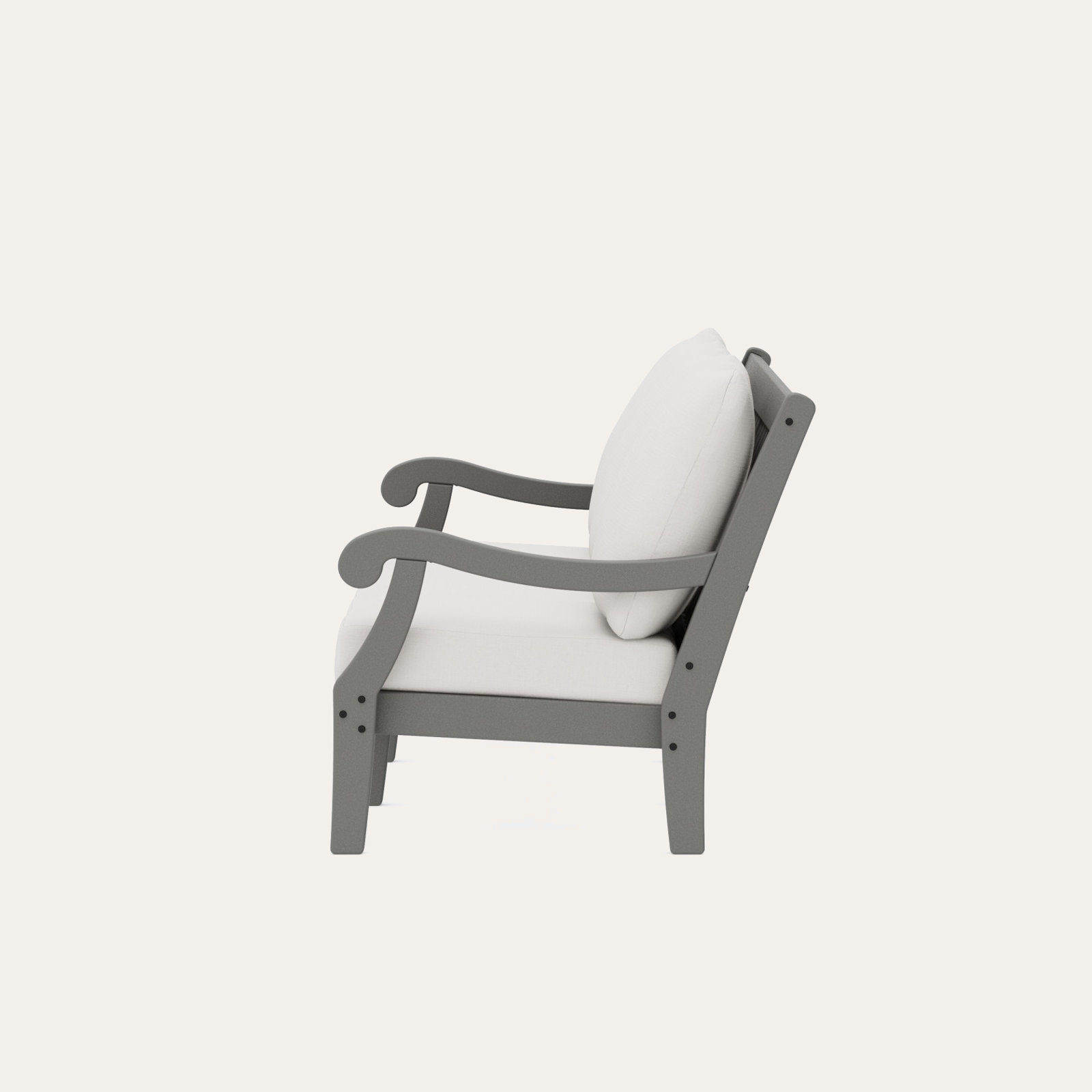 POLYWOOD x Birch Lane Verlyn Deep Seating Sofa, Natural Linen Cushion/Slate Gray Frame