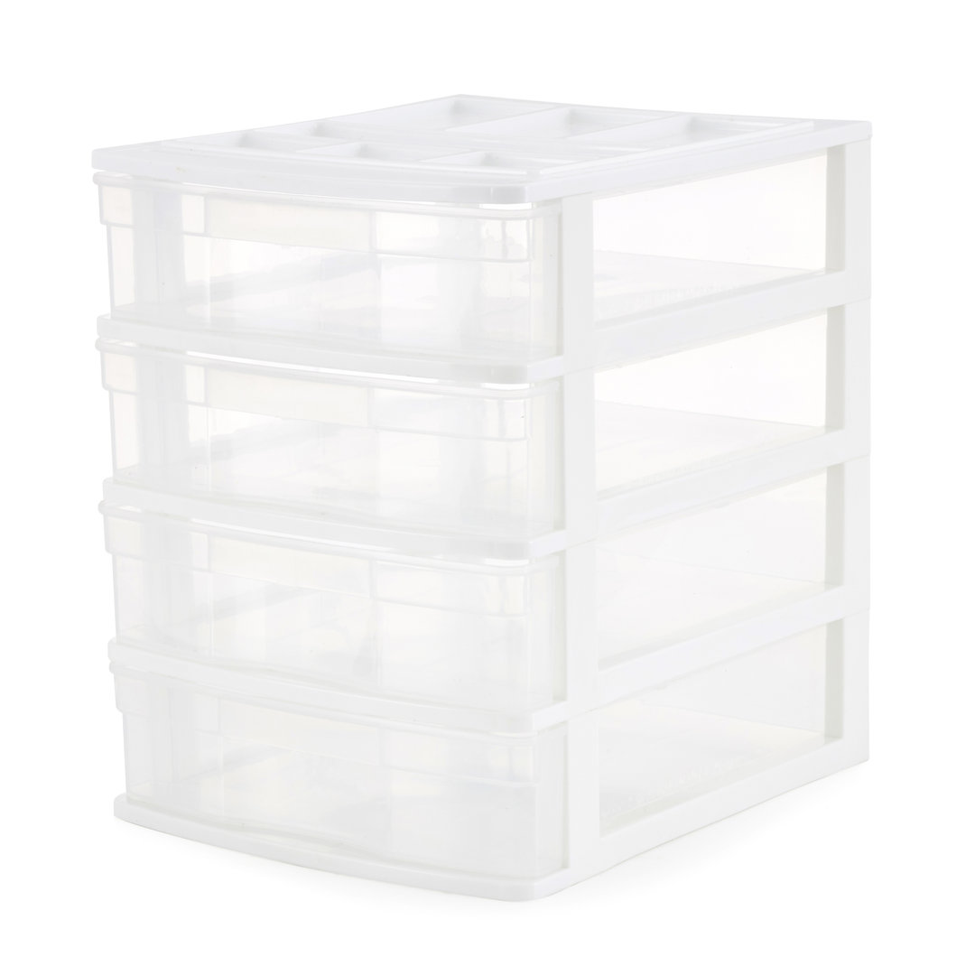 Gracious Living Desktop And Countertop 4 Drawer Storage Bin With Organizer Lid Gracious Living