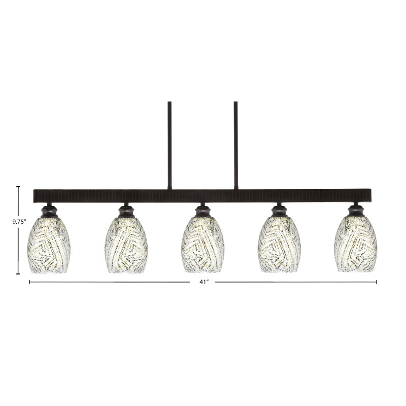 Barre d'éclairage 5 lumières Edge avec verre de fusion 5 po, Espresso, Naturel