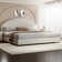 Bed Frame, Boucle Upholstered Platform Bed Frame, Soft Bed Frame with Round Headboard, No Box Spring Required, Easy Assembly