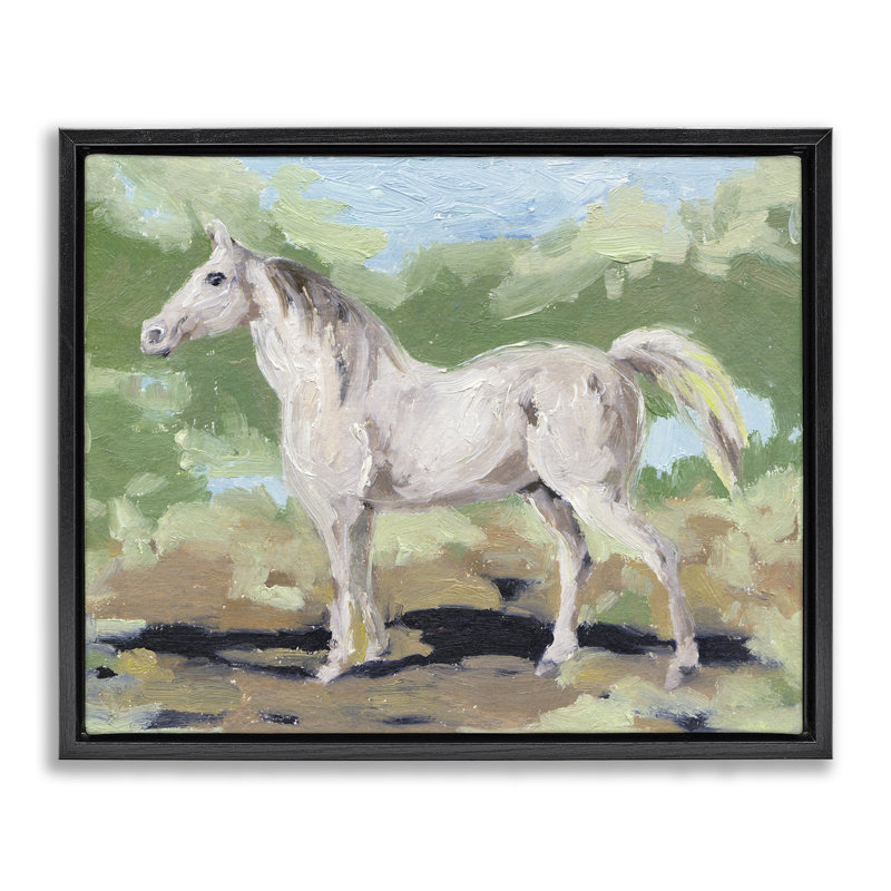 «A Quiet Gallop Horse», art mural sur toile flottante brune, design par Melissa Wang, H 25 po x l 31 po
