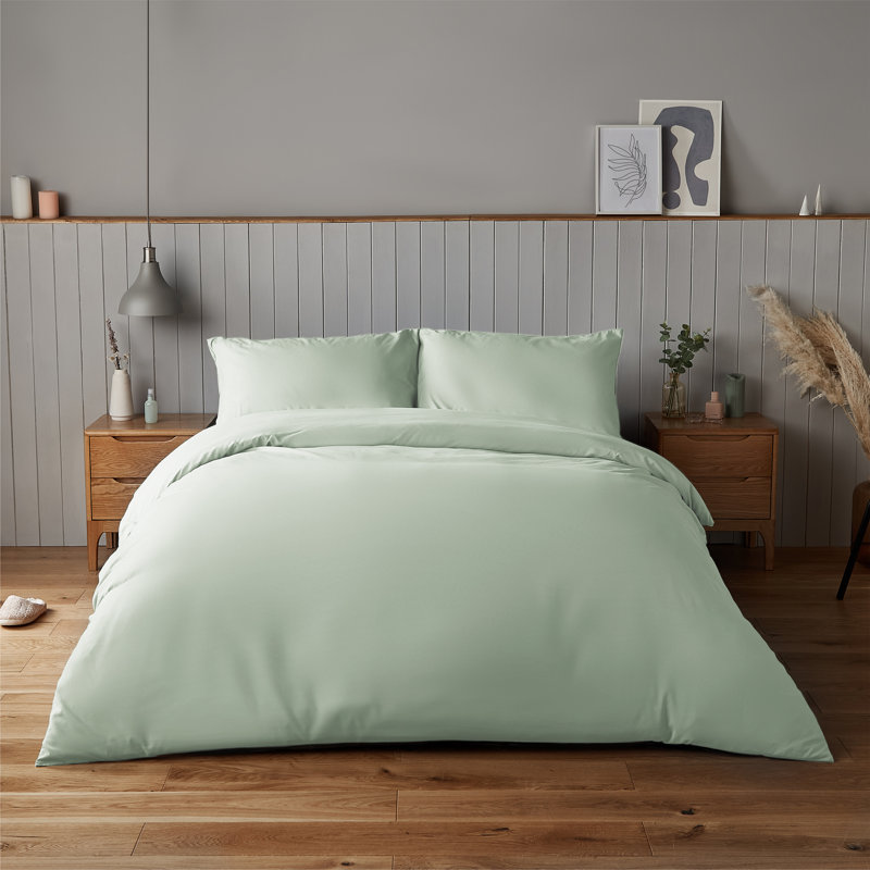 Silentnight Supersoft Duvet Set, Double - 2 Standard Pillowcases, Sage