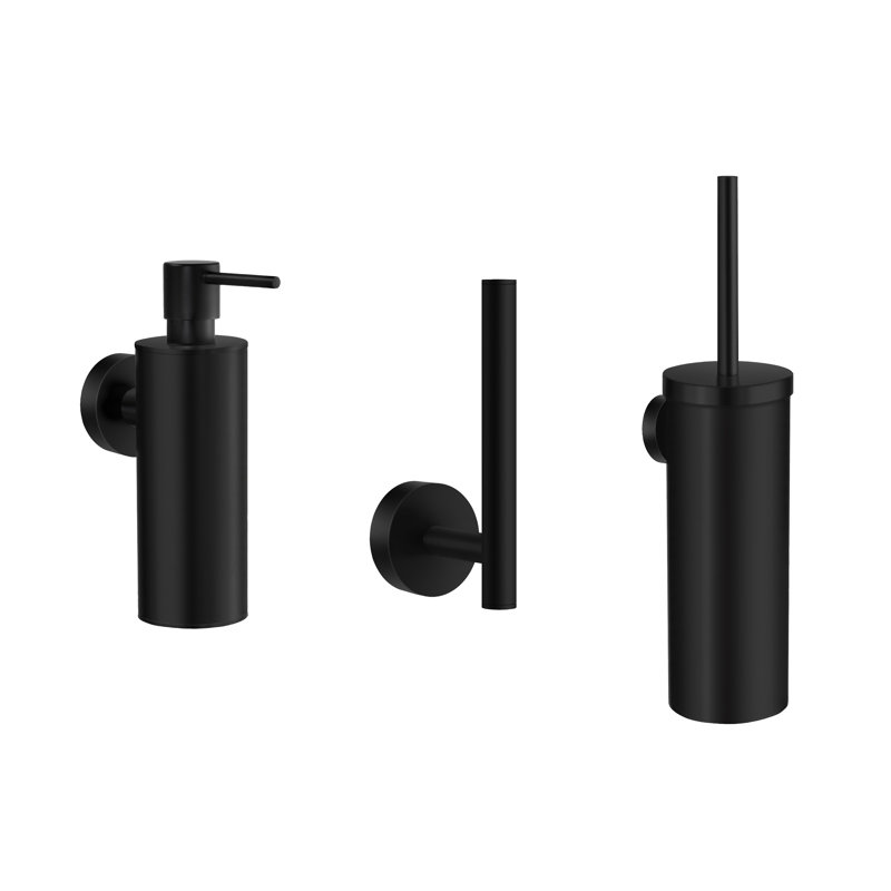 Ensemble de quincaillerie de salle de bain 3 pièces suédoise, Noir