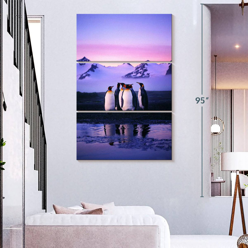 Brampt Huddled Penguins, 74" H x 48" W