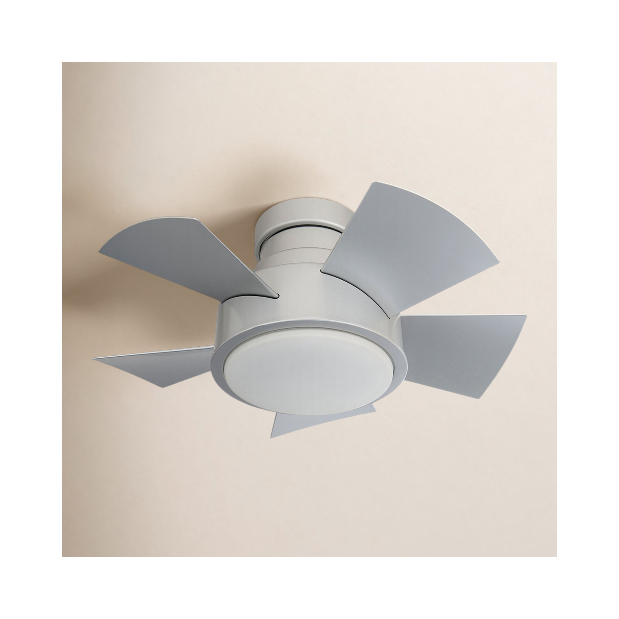 Vox 5 - Blade Indoor/Outdoor Smart Flush Mount Ceiling Fan with Remote Control and LED Light Kit, Works With Alexa and iOS or Android App