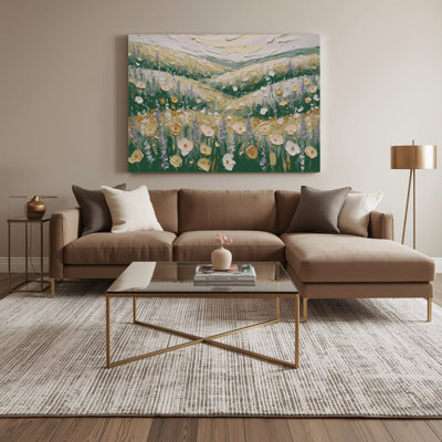 «Farm Spring Flowers», art mural sur toile grise
