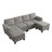 102 Inch Dark Gray Chenille L-Shaped Sectional Sofa With Modular Design And Storage Ottoman For Living Room-397827766-397827764-397827761